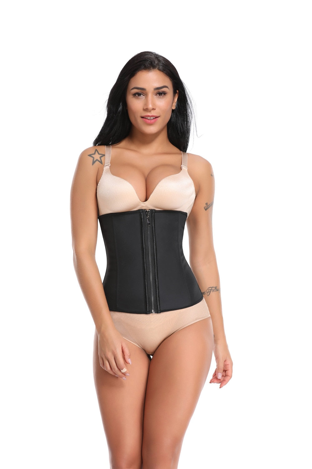 Corset Body Shaper Latex Waist Trainer Zipper Underbust Slim Tummy Waist Cincher Slimming Briefs Shaper Belt Shapewear Women